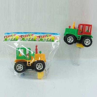 供应SM126538拉线卡通迷你农夫车 可装糖玩具农夫车 儿童玩具车