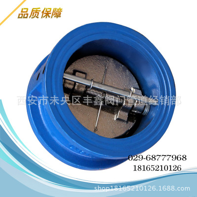 西安逆止阀批发 泵房防回水装置DH77X 对夹式蝶形止回阀 dn100
