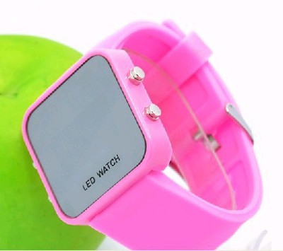 现货韩版led硅胶电子手表学生男女款个性镜面时装表 果冻色手表
