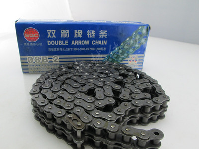 杭州双箭工业传动滚子链条 英制链条4分双排链08B-2节距12.7
