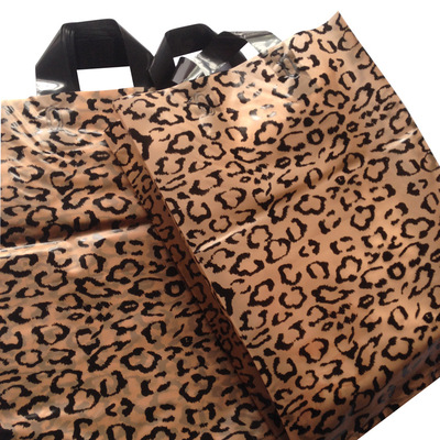 韓式個性豹紋手提袋夾邊購物手提袋服裝袋鞋盒袋熱賣