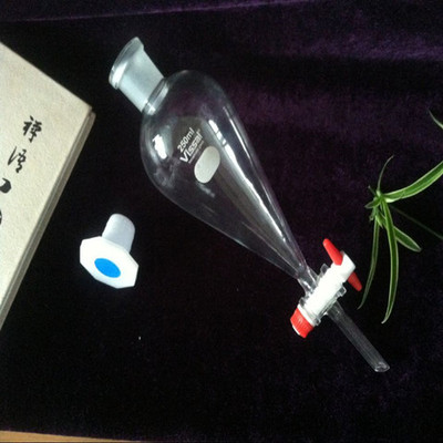 玻璃仪器 高硼硅 玻璃 梨形分液漏斗 聚四氟活塞 1000ml 具塑料塞