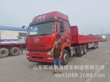 解放J6P420-460马力牵引车带13米大货车 (1)