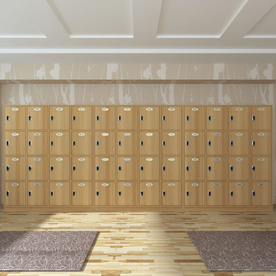 木制储藏柜美容院瑜伽馆浴场室健身房更衣柜员工存储物柜木质带锁