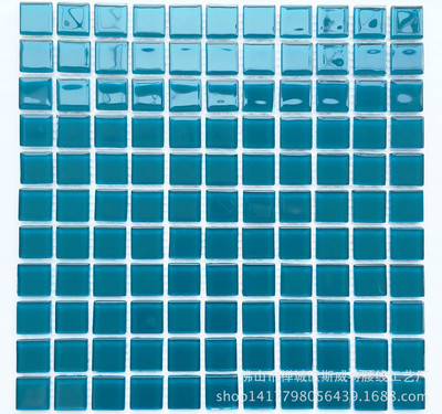 厂家热销水晶玻璃马赛克（纯色）游泳池浴池鱼池专用马赛克贴瓷砖