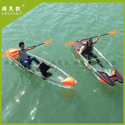 聚碳酸酯PC透明皮划艇加工 kayak fishing 水上娱乐钓鱼船批发