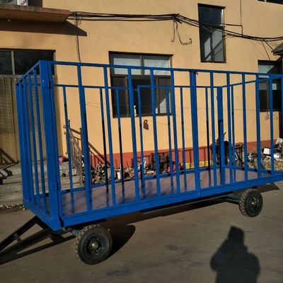 护栏式拖车  拖挂平板车批带护栏平板工具车生产