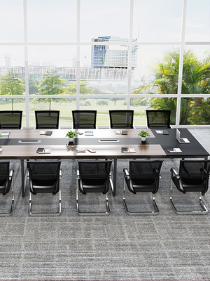 长沙办公家具会议桌长桌简约现代桌子工作台员工培训洽谈桌椅组合