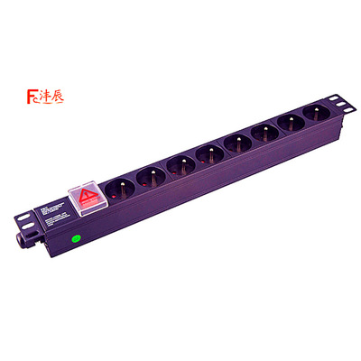 廠家供應 法式工程PDU機柜插座1U法式電源插排接線板 保證質量