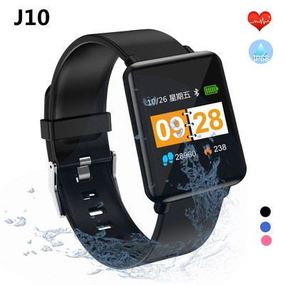 新款J10智能手环1.44彩屏IP67防水心率血压血氧监测运动手环手表