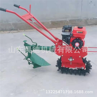 小型手扶链轨式锄地机 施肥播种耘地机柴油微耕机