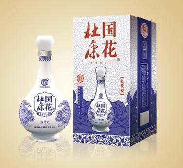 杜康国花蓝花瓷