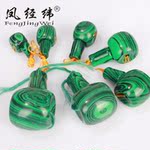 佛教七宝 孔雀绿藏式佛头三通佛塔 佛珠配饰念珠 DIY散珠批发