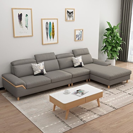 2018新款北欧风格布艺沙发大小户型可拆洗现代简约客厅转角组合