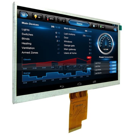 7寸TFT LCD彩色液晶显示屏/1024x600点阵彩屏模块/可配触摸屏