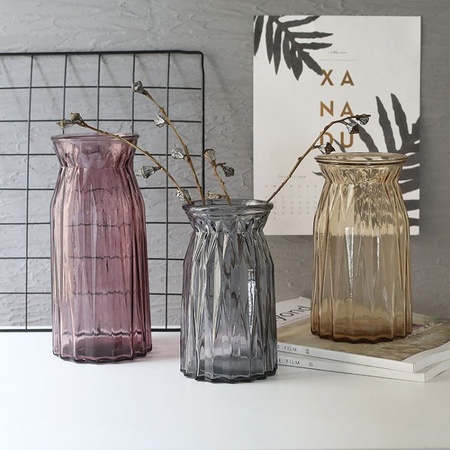 折纸花瓶玻璃透明玻璃花瓶花瓶室外婚礼花器餐桌摆件创意玻璃花瓶