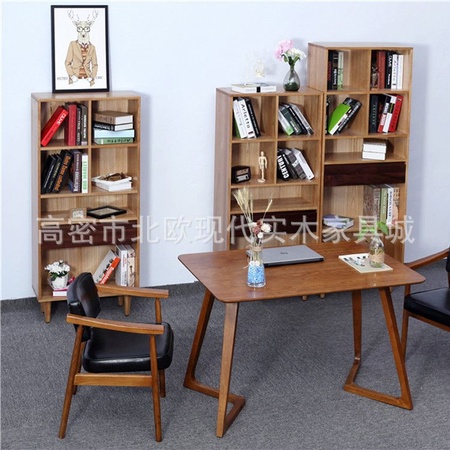 厂家批发加工书房办公室实木书架 白橡木简约书柜书橱 尺寸可定制