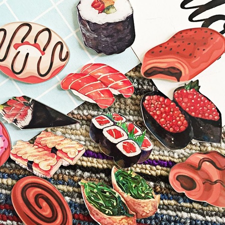 仿真寿司饭团甜甜圈食物糖果创意冰箱贴磁铁磁贴扣吸铁石批发