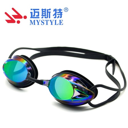 MYSTYLE 迈斯特 竞速电镀款高清防水防雾专业比赛训练游泳眼镜