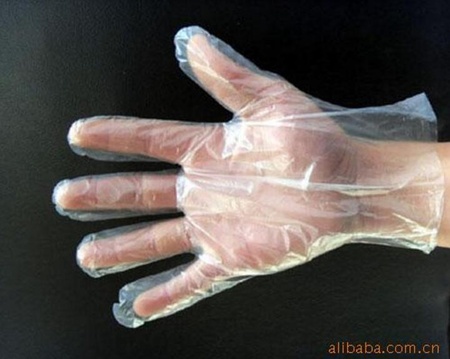 一次性手套PEglove，普通医用手套薄膜防护手套防割防静电