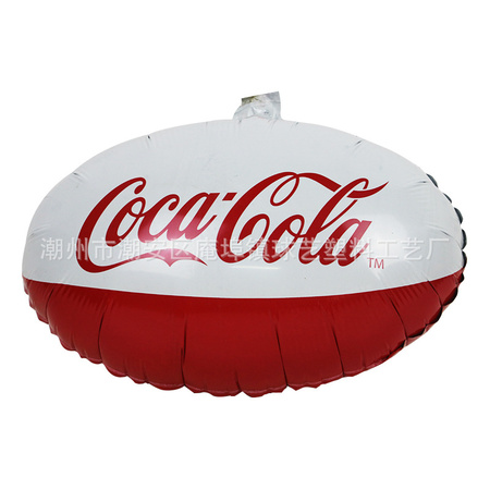 可乐饮料定做椭圆形铝膜广告气球氦气升空气球挂吊装饰铝箔气球