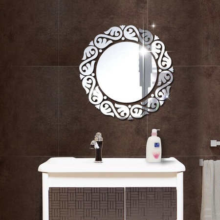 新款 3D立体镜面墙贴 洗手间玄关天花装饰镜贴代替镜子