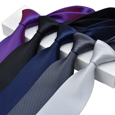 男士8cm纯色斜纹领带涤纶丝 正装商务职业领带 可定制个性logo