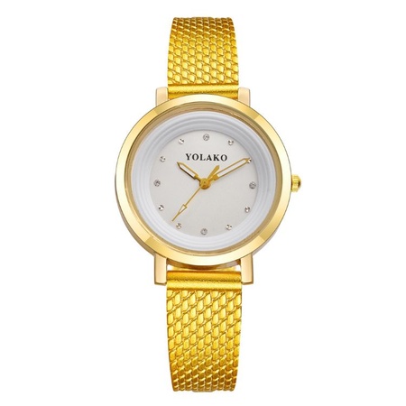 2018新款时尚小表盘细表带女士休闲手表 气质镶钻金壳石英手表