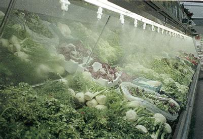 喷雾加湿设备_超市菜站蔬菜雾化保鲜加湿器