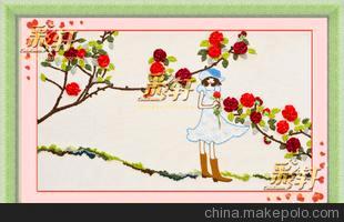 彩轩品牌丝带绣批发 人物挂画套件 恋爱的感觉