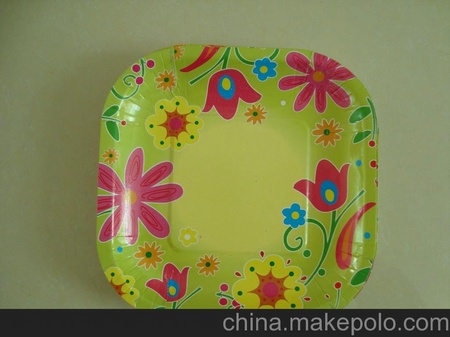 专业生产纸盘.方形纸盘 18cm 情人节纸盘 节日盘子 蛋糕盘子