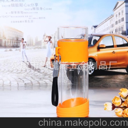 节日礼品泡茶玻璃杯子 新款创意玻璃杯 玻璃保温水杯 促销礼品
