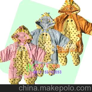 婴儿服冬装加厚棉哈衣 蜜蜂航天服JKA05 宝宝连帽爬服 连身衣 3色