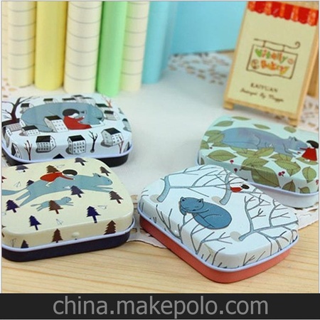 540098 新品 幽林公主小方盒/首饰盒/铁盒/小收纳盒 韩国文具
