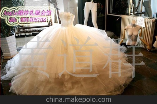 高档婚纱 豪华30层梦幻大蓬蓬拖尾婚纱