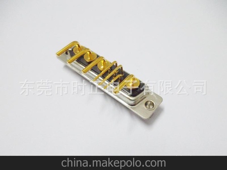 大电流 9W4 插板 D-SUB 连接器 弯脚插座 10A 20A 30A 40A 插头