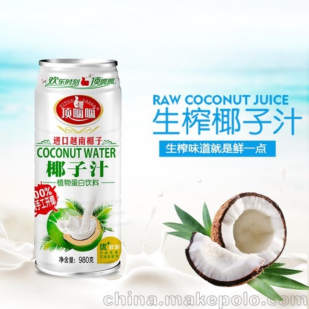 椰子汁饮料980ml罐装6罐中山OEM生产厂家