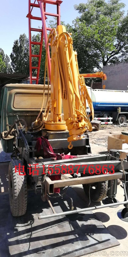 改装液压折臂小吊机 三轮车载随车折臂吊 平板小吊车
