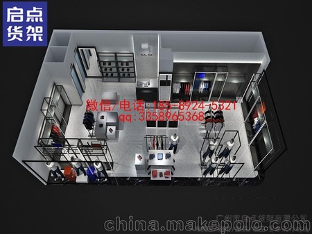 名创优品货架 时尚潮流男装货架 精品女装货架