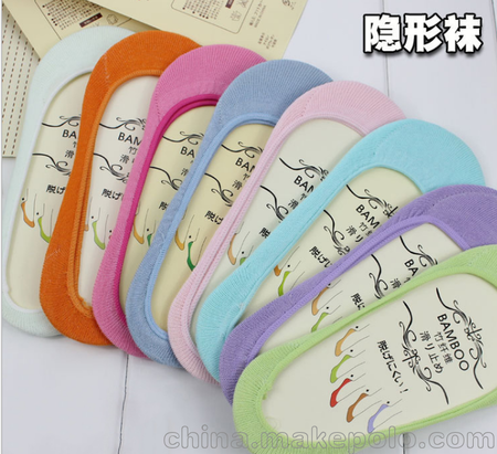 厂家直销女士全棉竹纤维薄单鞋船袜 硅胶防滑浅口隐形袜袜子船袜