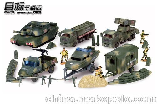 俊基奥图美1:60合金军事 套装车模型 导弹发射车 兵人0420-04