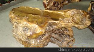 厂家直销金丝楠木根雕茶桌