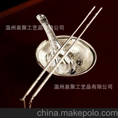 厂家直销金属工艺品 高档特色工艺品 银器银碗 四季花中碗