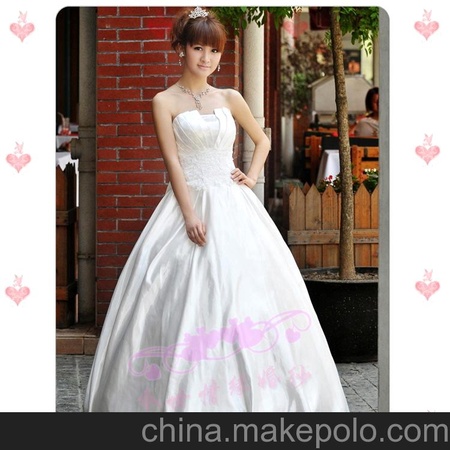 今世情缘婚纱 新款韩版甜蜜公主大码胖mm齐地显瘦婚纱HS47031