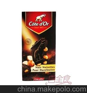 进口食品-进口巧克力：克特多金象苦味榛仁黑巧克力