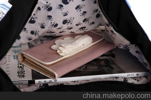 厂家直销 雪松环保袋单肩包包印花帆布购物袋 带拉链 HB007