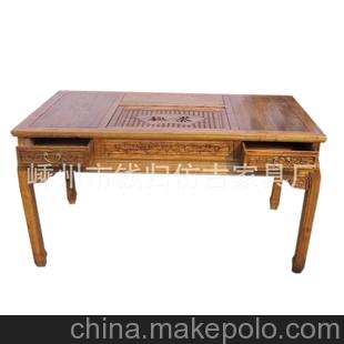 两用茶桌实木仿古 中式榆木大茶桌茶台 明清家具电磁炉功夫茶桌