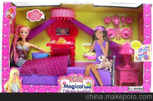 儿童玩具 睡床美少女 搪胶 芭比娃娃批发 厂家直销