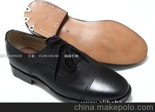 3516厂78皮底三钉系带三接头军官干部皮鞋