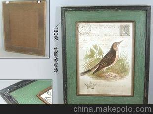 你可居*艺术画系列*青绿边小鸟木板画C